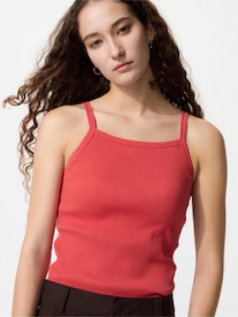 Uniqlo Women's Coral Ribbed Tank Top
